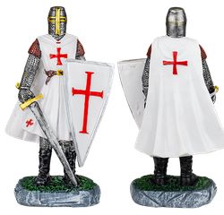 Φιγούρα Διακοσμητική Tole10 White Shield-sword resin Templar Knight 30cm, 39540