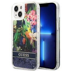 Guess GUHCP14SLFLSB iPhone 14 6.1 "blue / blue hardcase Flower Liquid Glitter