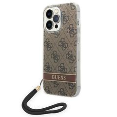 Guess GUOHCP14XH4STW iPhone 14 Pro Max 6.7 "brown / brown hardcase 4G Print Strap