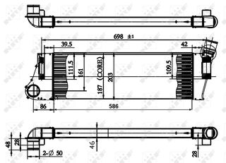 Ψυγείο αέρα υπερπλήρωσης  RENAULT GRAND SCENIC II, MEGANE II, MEGANE II/KOMBI, SCENIC II 1.5D/1.9D/2.0 09.02-