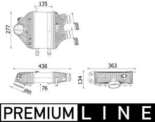 Ψυγείο αέρα υπερπλήρωσης BMW 2 (F22, F87), 3 (F30, F80), 4 (F32, F82), 4 (F33, F83) 3.0 03.14-06.21