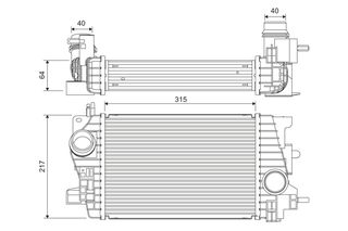 Ψυγείο αέρα υπερπλήρωσης OPEL MERIVA B 1.6D/1.7D 06.10-03.17