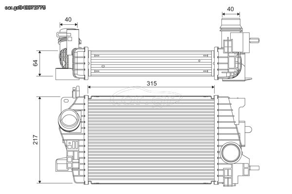 Ψυγείο αέρα υπερπλήρωσης OPEL MERIVA B 1.6D/1.7D 06.10-03.17