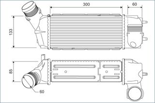 Ψυγείο αέρα υπερπλήρωσης CITROEN C4, C4 GRAND PICASSO I, C4 I, C4 PICASSO I; PEUGEOT 307, 308, 308 I 2.0D 10.03-12.14