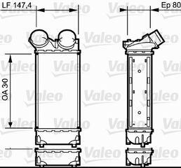 Ψυγείο αέρα υπερπλήρωσης DS DS 4, DS 5; CITROEN C4, C4 GRAND PICASSO I, C4 I, C4 II, C4 PICASSO I, DS4, DS5; PEUGEOT 3008, 308, 308 I, 5008 1.6/1.6H 09.07-12.18