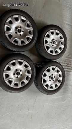 mini cooper 08-2022 ζάντες σιδερενιες με χειμερινα λαστιχα +τασια γνησια