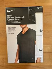 Φανελάκια Nike Dri-FIT Essential Cotton Stretch Slim Fit V-Neck (2-Pack) Λευκά Μέγεθος XL