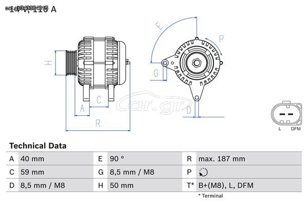 BOSCH BX ΔΥΝΑΜΟ VAG BOSCH 0 986 046 070