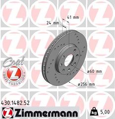 ZIMMERMANN ΔΙΣ/ΚΕΣ ΤΡΥΠΗΤΕΣ SPORT  OPEL ZIMMERMANN 430.1482.52