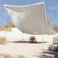 vidaXL Σκίαστρο Παραλίας με Στηρίγματα Άμμου Γκρι 304 x 300 εκ.