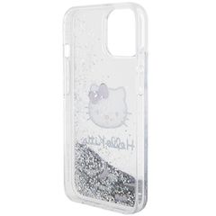 Hello Kitty Liquid Glitter Charms Kitty Head case for iPhone 14 - silver-thumb-4
