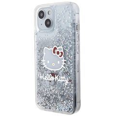 Hello Kitty Liquid Glitter Charms Kitty Head case for iPhone 14 - silver-thumb-1