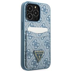 Guess 4G Triangle Logo Cardslot Case for iPhone 13 Pro / 13 - Blue-thumb-3