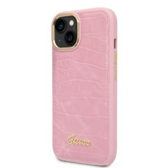 Guess Croco Collection case for iPhone 14 Plus - pink-thumb-1