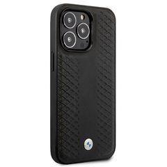 BMW Leather Diamond Pattern case for iPhone 14 Pro - black-thumb-3