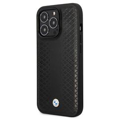 BMW Leather Diamond Pattern case for iPhone 14 Pro - black-thumb-1
