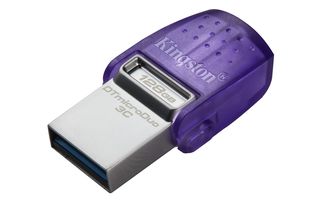 Kingston Technology DataTraveler microDuo 3C USB flash drive 64 GB USB Type-A / USB Type-C 3.2 Gen 1 (3.1 Gen 1) Purple, Stainless steel