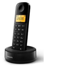 Τηλεφωνική συσκευή Philips D1601B-34 ασύρματη με ελληνικό μενού, μαύρο