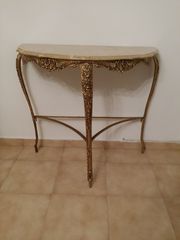 Wall table Console Table with marble top and matching wall mirror  