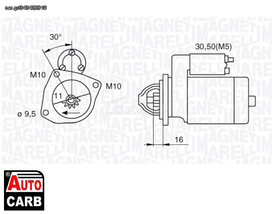 Μίζα MAGNETI MARELLI 063280029010 για VOLVO C30 2006-2013, VOLVO S40 2003-2012, VOLVO V50 2003-2012