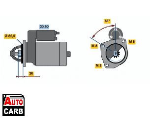 Μίζα BOSCH 0986010880090 για SEAT MALAGA 1984-1993, SEAT RITMO 1978-1983, SEAT RONDA 1982-1988