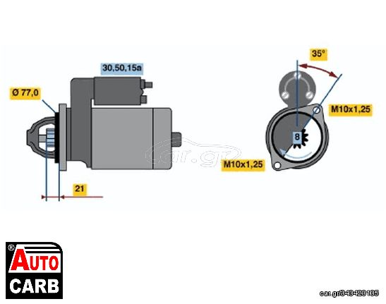 Μίζα BOSCH 0986012171090 για MITSUBISHI TREDIA 1982-1988