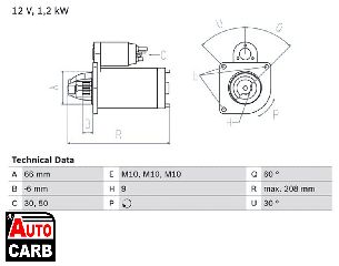 Μίζα BOSCH 0986013861090 για RENAULT 21 1986-1997, RENAULT 25 1984-1993, RENAULT ESPACE 1984-1997