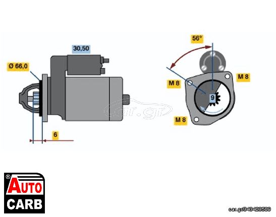 Μίζα BOSCH 0986017361090 για RENAULT LAGUNA 1993-2002, RENAULT SAFRANE 1992-2000