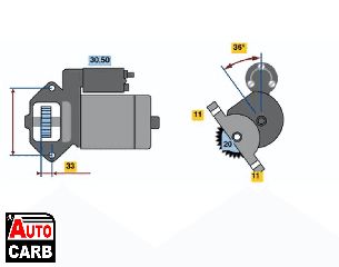 Μίζα BOSCH 0986020511090 για MAZDA MX-6 1987-1997, MAZDA XEDOS 1992-1999