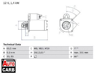 Μίζα BOSCH 0986022800090 για NISSAN NV200 2010-, NISSAN QASHQAI 2006-2014, NISSAN TIIDA 2004-2013