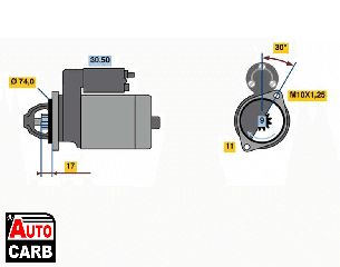 Μίζα BOSCH 0986023910090 για TOYOTA HILUX 1982-2001, TOYOTA LAND 2007-, TOYOTA PORTE 2004-2012