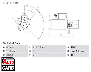 Μίζα BOSCH 0986024030090 για AUDI Q5 2008-2017