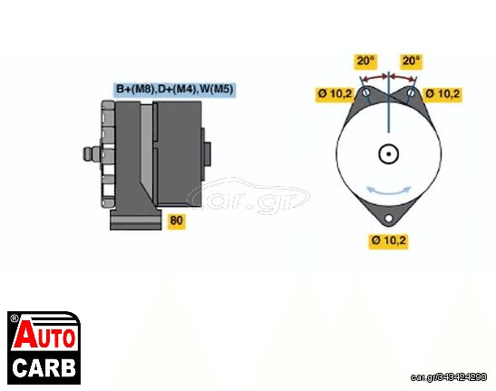 Μίζα BOSCH 0986033100090 για MAN G 1987-1995, MAN M 1988-1998