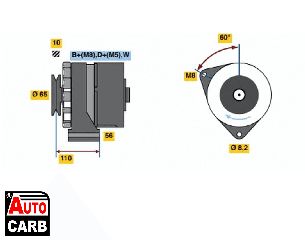 Δυναμό BOSCH 0986034240090 για VW LT 1975-1996, VW PASSAT 1979-1989