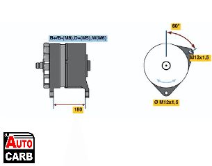 Δυναμό BOSCH 0986039530090 για MAN NL 1988-, MAN NM 1987-, MAN R 1985-1993