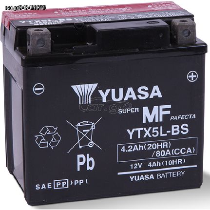 Μπαταρία Μοτοσυκλέτας Yuasa YTX5L-BS 12V 4.2AH 80CCA