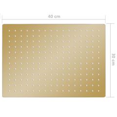 vidaXL Κεφαλή Nτους Βροχή Ορθογώνια Χρυσή 40x30 εκ. Ανοξείδωτο Ατσάλι-thumb-6