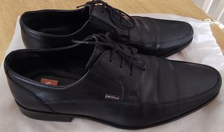 Ανδρικά δερμάτινα μαύρα μοκασίνια Hugo Boss