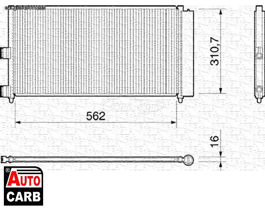 Ψυγείο A/C MAGNETI MARELLI 350203158000 για LANCIA MUSA 2004-2012, LANCIA YPSILON 2003-2011