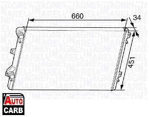 Ψυγείο Νερού Κινητήρα MAGNETI MARELLI 350213144300 για SEAT LEON 2005-2013, SEAT TOLEDO 2004-2009, SKODA OCTAVIA 2004-2013