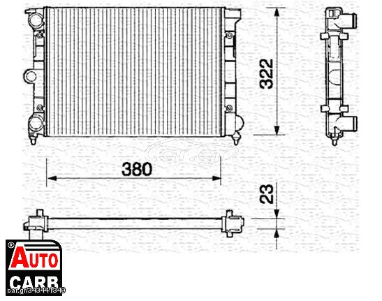 Ψυγείο Νερού Κινητήρα MAGNETI MARELLI 350213215000 για DODGE CARAVAN 1995-2001, FIAT FIORINO 1988-, FIAT STILO 2001-2010