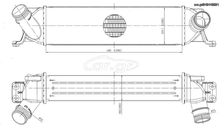 Ψυγείο αέρα υπερπλήρωσης  HYUNDAI H-1 CARGO, H-1 TRAVEL 2.5D 02.08-