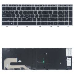 Πληκτρολόγιο - Laptop Keyboard για HP ZBook 15u G5 5LZ14UC L17971-001 L17971-001 L17971-031 L17971-041 US Pointer Black with Silver Frame ( Κωδ.40608USPOINTER )