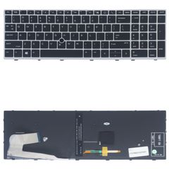 Πληκτρολόγιο - Laptop Keyboard για HP ZBook 15u G5 5LZ14UC L17971-001 L17971-001 L17971-031 L17971-041 US Pointer Backlight Black with Silver Frame ( Κωδ.40608USPOINTERBACKLIT )