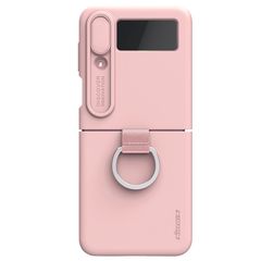 Nillkin CamShield Silky Silicone Case Case For Samsung Galaxy Z Flip 4 Silicone Cover With Camera Protector Peach