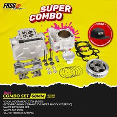 COMBO SET FASSTEK 68MM ΚΥΛΙΝΔΡΟΠΙΣΤΟΝΟ + ΚΕΦΑΛΗ 27 24 + ΚΑΜΠΑΝΑ HONDA GTR150