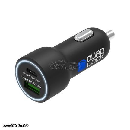 ΑΝΤΑΠΤΟΡΑΣ ΠΑΡΟΧΗΣ ΡΕΥΜΑΤΟΣ DUAL CAR CHARGER 48W ΣΕ USB A/C QLA-DCC-2 | QUAD LOCK