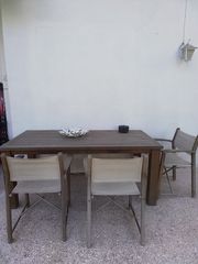 Τραπέζι κηπου παραλληλογραμο απο ξυλο τικ