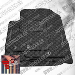 KIA STONIC ΠΑΤΑΚΙΑ ΤΕΧΝΟΔΕΡΜΑ CUBE ΜΑΥΡΟ ΜΕ ΓΚΡΙ ΡΑΦΗ ΠΕΡΙΜΜΕΤΡΙΚΑ - ΓΚΡΙ ΚΕΝΤΗΜΑ STONIC ΣΕΤ 4ΤΜΧ