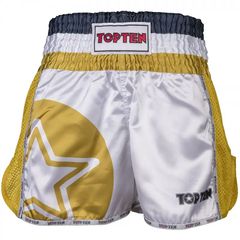 Σορτσάκι Thaiboxing TOP TEN STAR Λευκό/Χρυσό